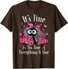 It's Fine I'm Fine Black Cat Pink Ribbon Breast Unisex T-Shirt
