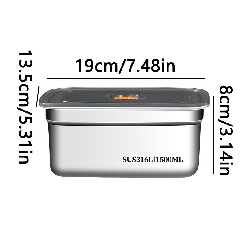 Ventilated Lid 304 Stainless Steel Food Storage Box Stackable Leak Resistant Freezer Refrigerator Safe Container For Meal Prep