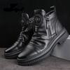 Autumn High Top Men's Shoes Men's Boots Versatile Zipper Shoes Martin Boots Men's Casual Shoes