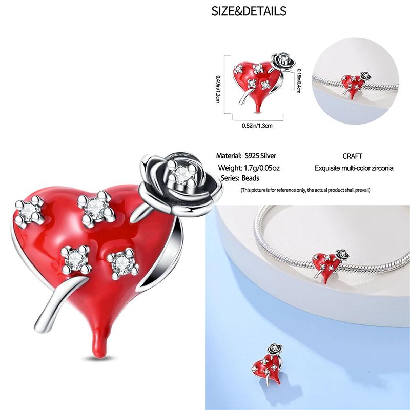 100% Медь Изысканные Карты Таро Браслет Подвески Кроваво-Красный Огненный Змей Роза Шармы Бусины Сделай Сам Украшения Для Женщин