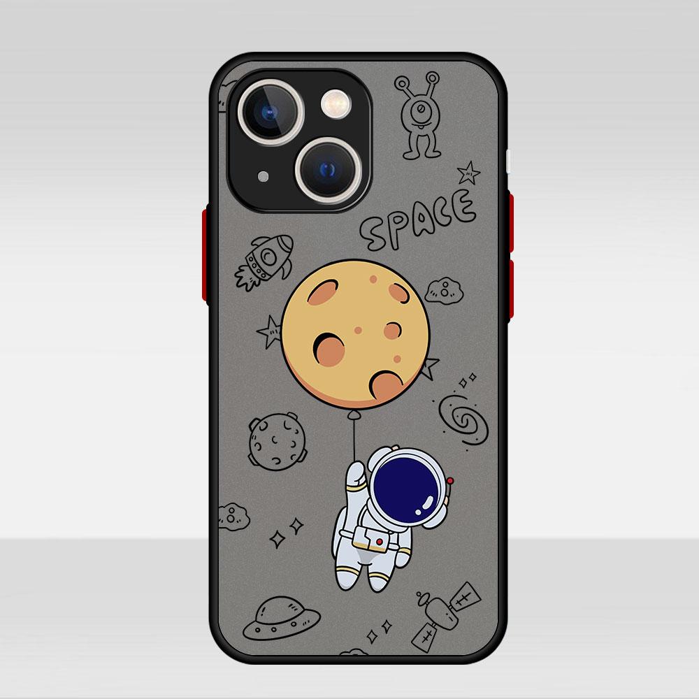 Astronauts Cosmonaut Cute Matte Case For Apple iPhone 14 11 13 7 12 Pro 7 XR XS Max 8 6s SE 2022 Soft Phone Cover