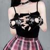 Lolita Accessory Goth Punk Fingerless Gloves Women Knuckle Gothic Rivet Gtrap Pink Black Artificial Leather GloveStage Personali
