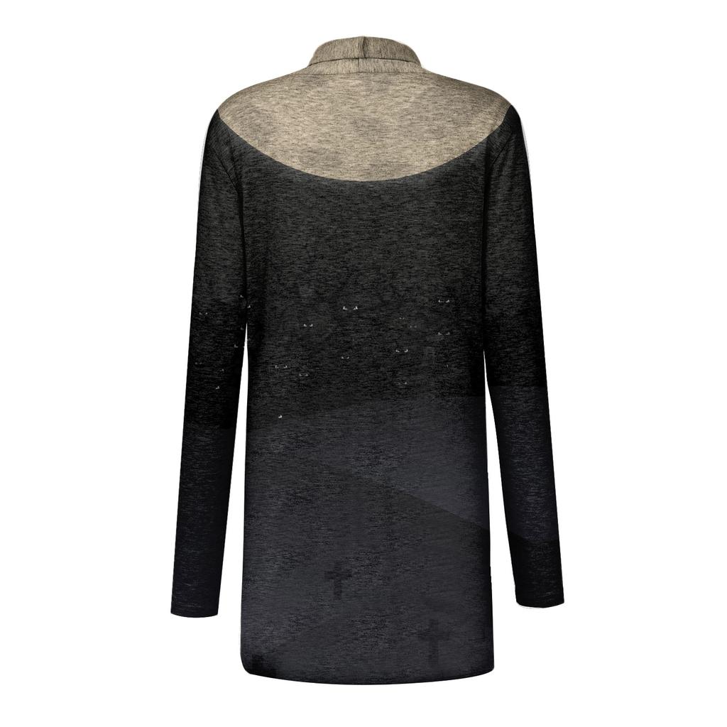 Женский кардиган, свободное повседневное верхнее пальто с карманами и длинными рукавами с принтом Хэллоуина