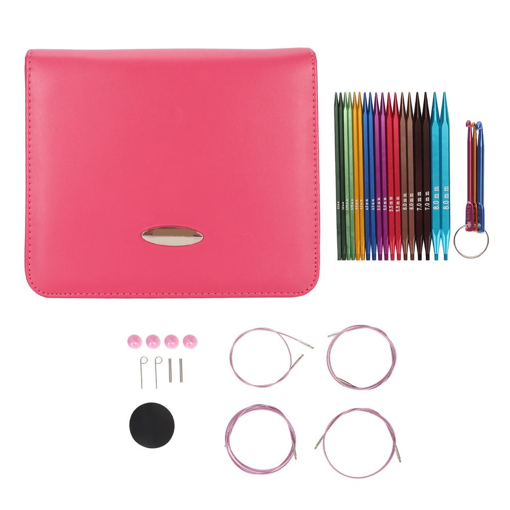 Набор из 9 пар сменных круговых спиц с эргономичной ручкой, полный набор инструментов из алюминия