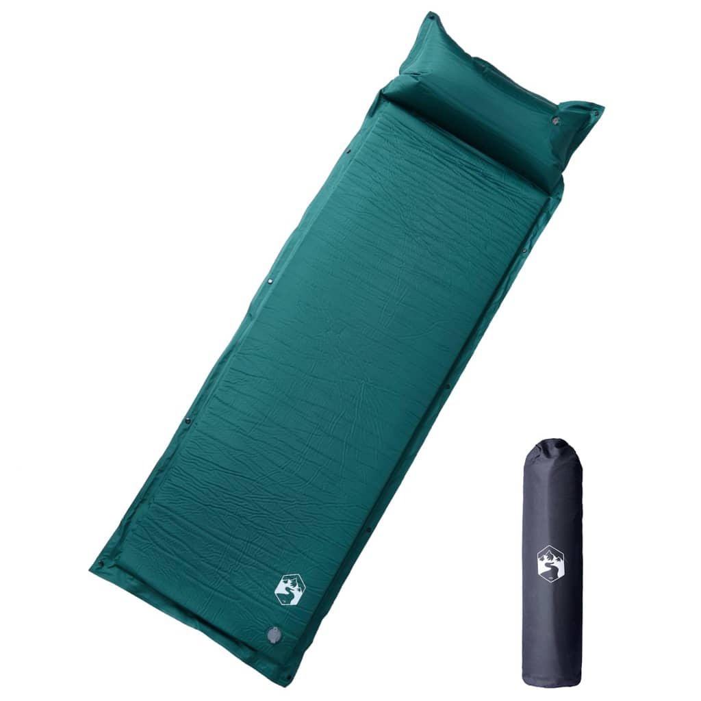 Self Inflating Sleeping Pad with Pillow Green