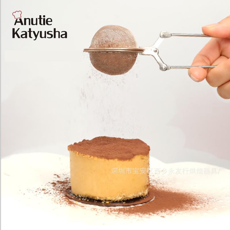 Мини-сито для какао-порошка из нержавеющей стали, тонкое ручное сито для сахарной пудры для выпечки, домашнее ситечко для чая с ручкой