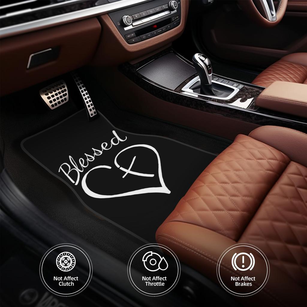 Комплект из 4 декоративных автомобильных ковриков - Нескользящие, Машинная стирка, Идеально для автомобилей, Внедорожников и других. Отличный подарок для кого угодно