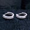 S925 Silver Cubic Slim Hoop Earrings Set of 2 P0800