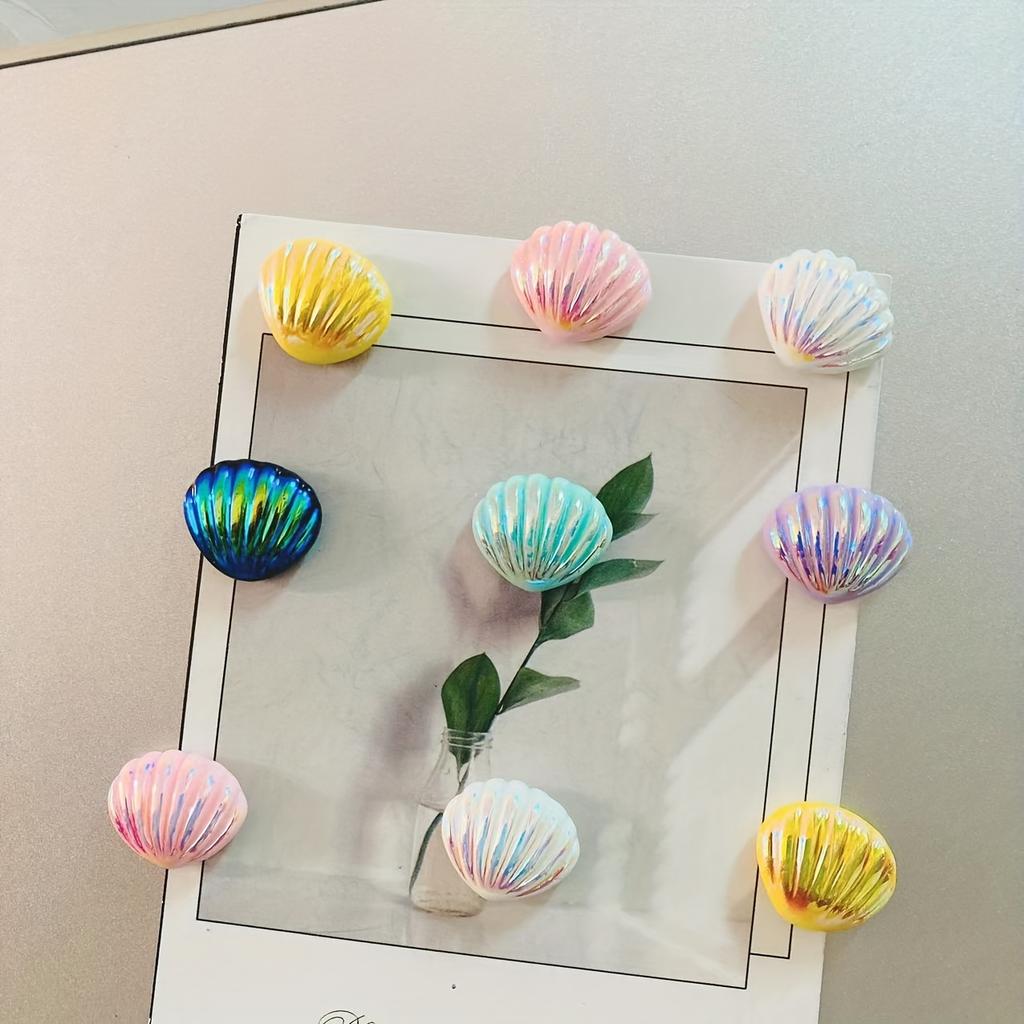 6 шт. симпатичных магнитов на холодильник в форме ракушек - декоративные и забавные для кухни, офиса, досок и шкафчиков
