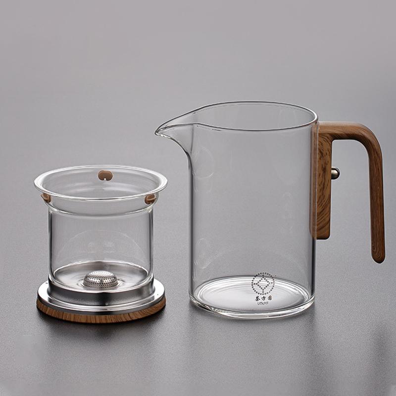 Glass Teapot with Magnetic Switch Heat-Resistant High Borosilicate Tea Kettle with Water Separation Inner Kung Fu Style Teaware