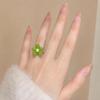Flower Shape Resin Flower Ring Colorful Finger Ring Trend Beaded Ring  For Girls