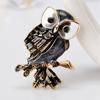 Женская брошь с инкрустацией стразами в виде совы, булавка для одежды, украшения, подарки