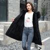 Parker Clothing Зимняя женская стеганая куртка средней длины с большим меховым воротником и бархатной стеганой курткой Стеганая куртка Толстая куртка