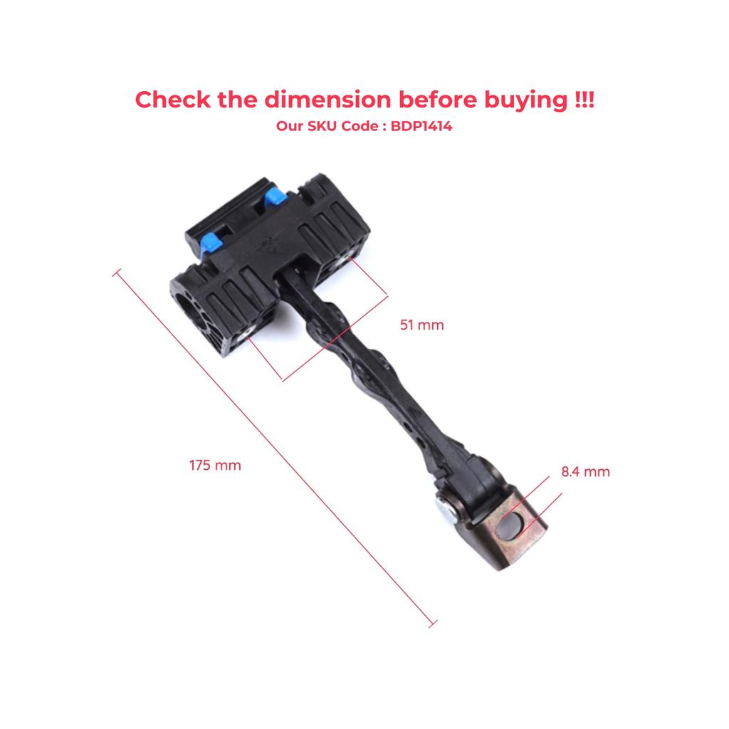 BDP1414-1 2 Pieces Front Door Stop Check Assy Limiter Strap for VW Jetta MK6 A6 5C6 1B 162 163 AV3 AV2 2010-2018 5C6837249