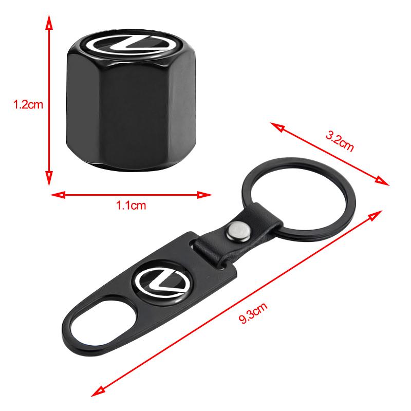5Pcs Car Metal Emblem Tire Valve Stem Cap Cover Car Keychain For Lexus ES300 RX330 RX300 GS300 IS250 IS200 CT200h NX RX lqvc78