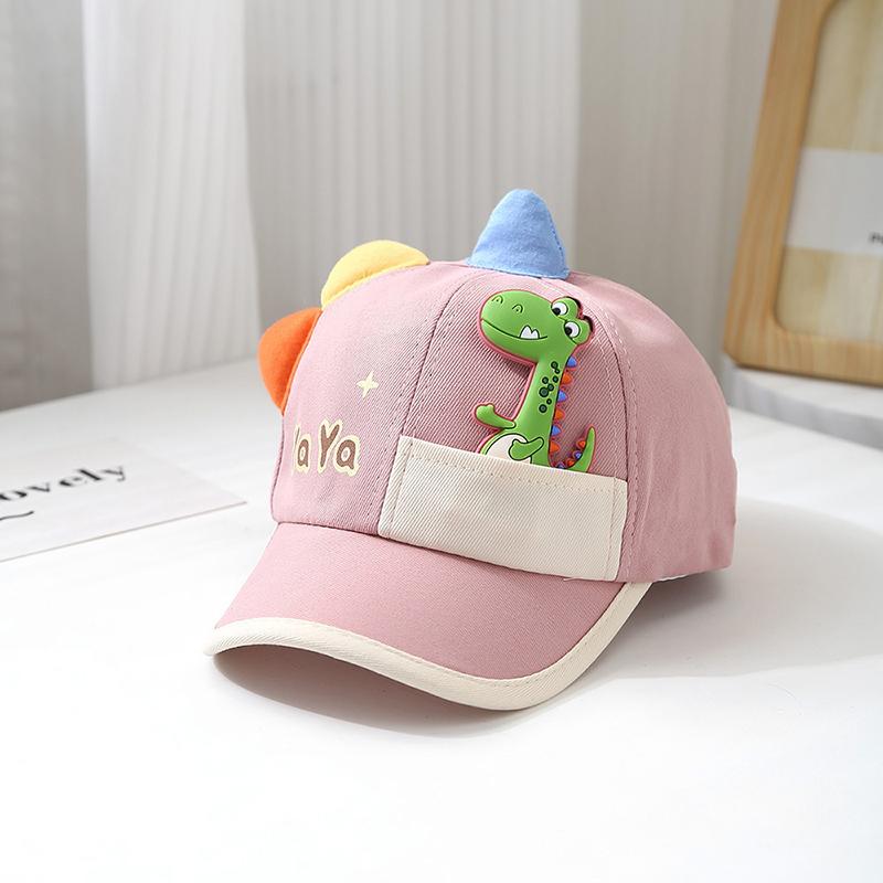Cute Baby Duck Tongue Caps 1-3 Years Boy Girl Cartoon Dinosaur Cotton Peaked Hats Outdoor Toddler Kids Sunshade Sun Visors