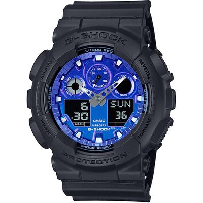 Мужские часы G-SHOCK GA-100FL-1AJF [G-SHOCK Flame inside Series] Круглые часы из черной смолы