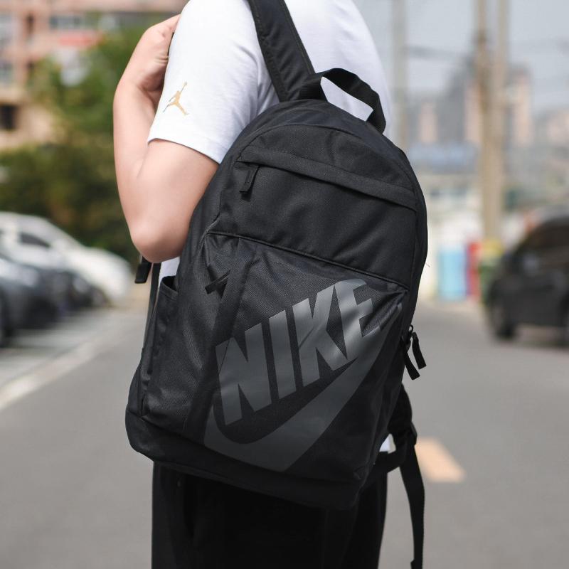 Nike Модный повседневный однотонный рюкзак с логотипом бренда из полиэстера, унисекс-рюкзаки, черный CK0944-010