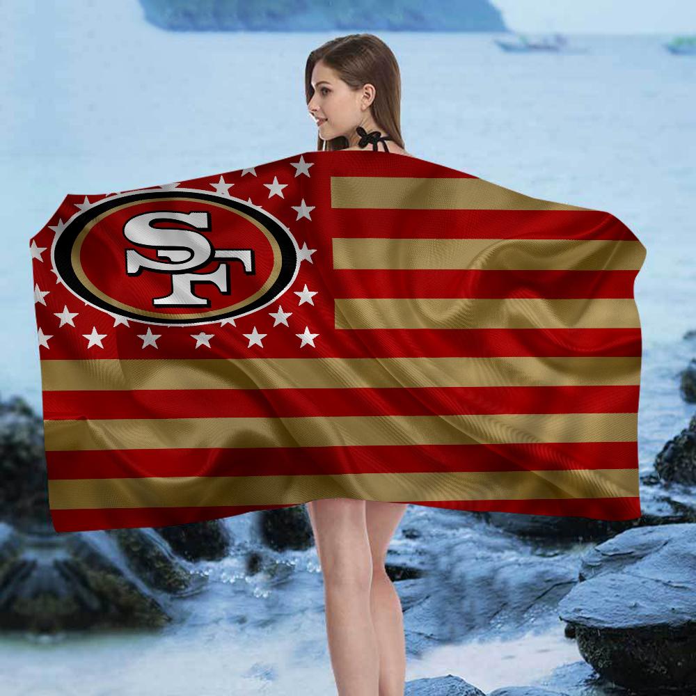 Сан-Франциско 49ers Команда Большие Микрофибровые Пляжные Полотенца Быстросохнущее Полотенце Песок Пляжные Полотенца Полотенце для Бассейна для Путешествий Пляж Бассейн Йога