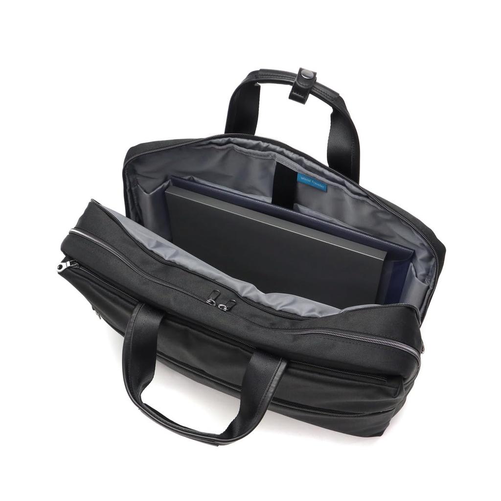 Деловая сумка для мужчин, совместима с ПК 14 дюймов, съемный плечевой ремень, черный [World Traveler] "Althea" A3, место для хранения, возможна настройка, легкий,