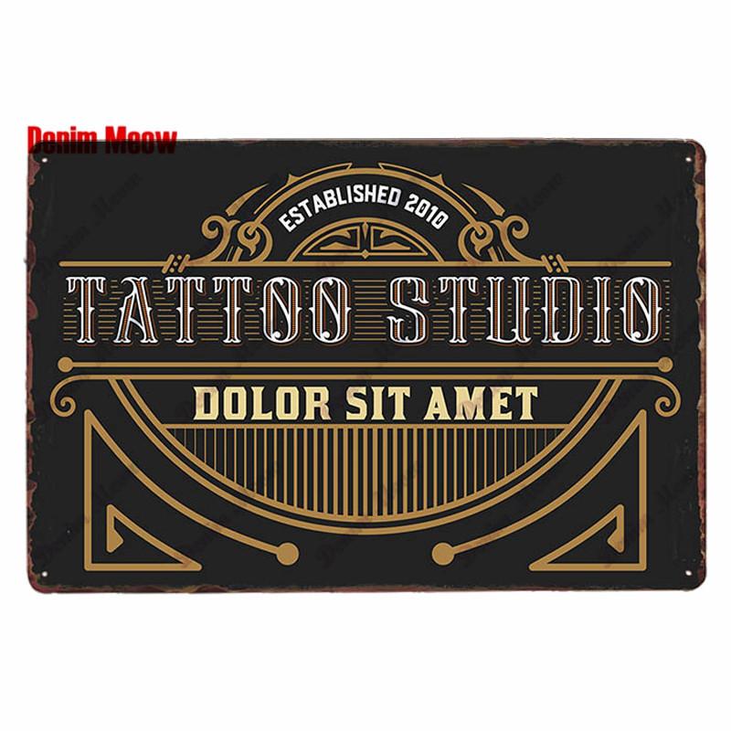 Классическая металлическая жестяная вывеска для студии татуировки, винтажная настенная художественная роспись, антикварный декор комнаты для салона татуировки, декор для дома в салоне, WY86