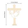 10Pcs Wood Wooden Peace Dove Cross Hollow Dove Tabletop Decorations  Classic Baptism Decorations