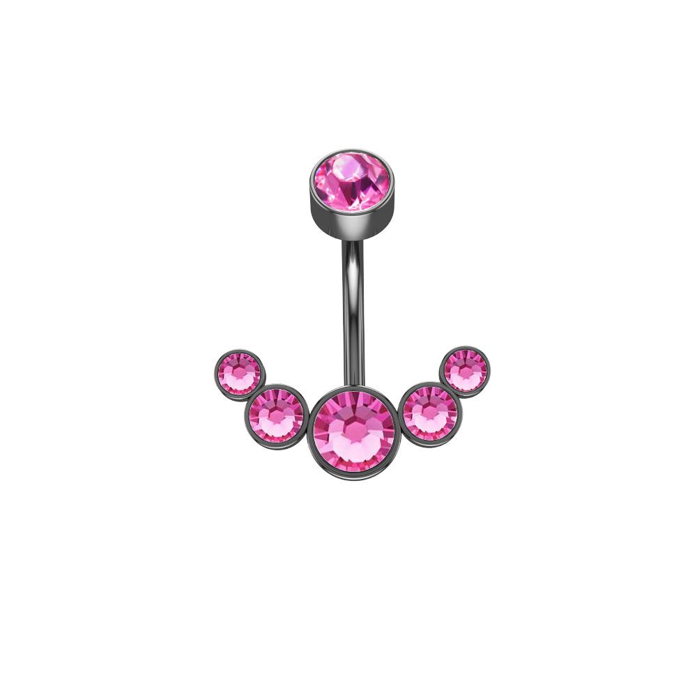 Party Bar 316L Surgical Steel Gifts Women Body Jewelry Belly Button Ring Crystal Curved Navel Ring