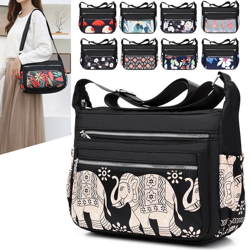 Shoulder Bag Middle-aged Women's Bag Oxford Cloth One-shoulder Messenger Bag Mother Bag Large-capacity Printed Bag