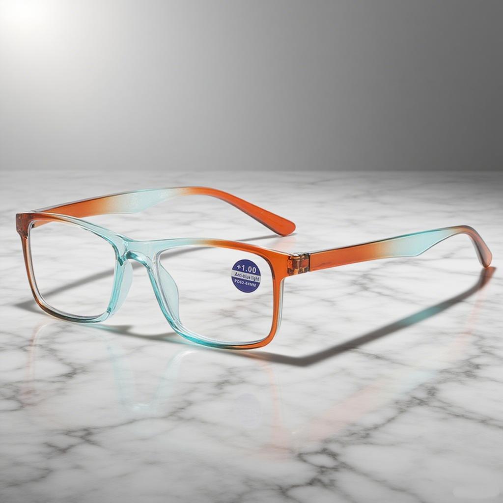 Новый дизайн градиентного цвета очки для чтения для женщин и мужчин квадратная оправа защита от синего света пресбиопические очки с диоптриями от 0 до +4.0