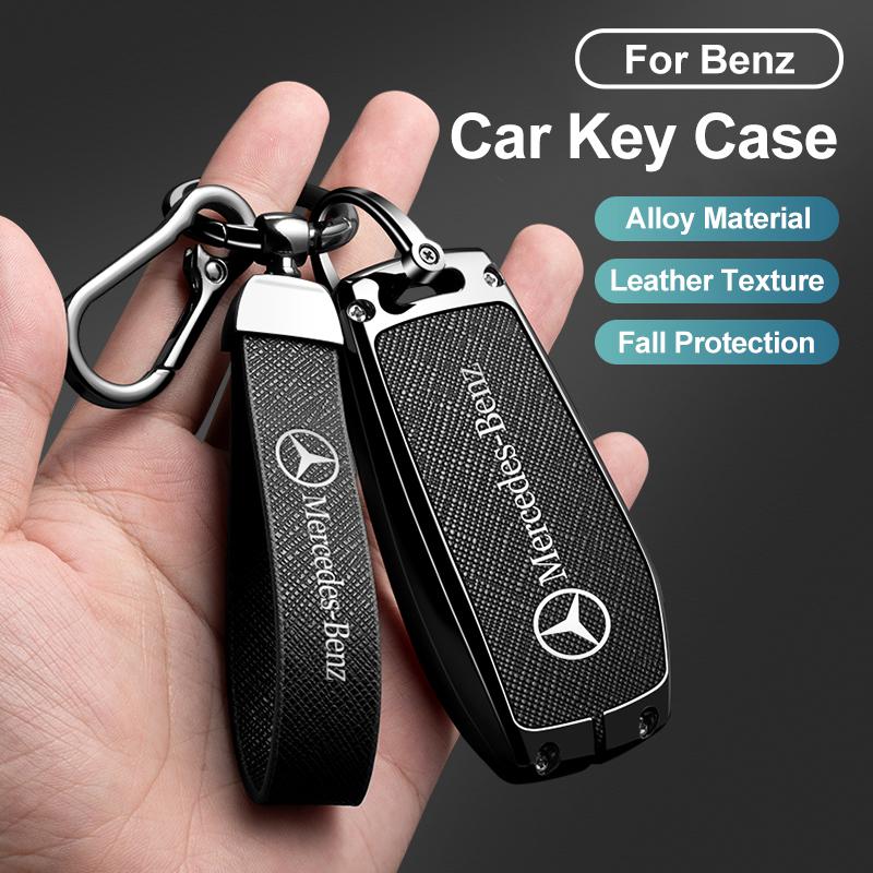 Zinc Alloy Leather Car Key Case Cover Shell For Mercedes Benz AMG A C E S G Class GLC CLE CLA GLB GLS W177 W205 W213 W222 X167 AW1