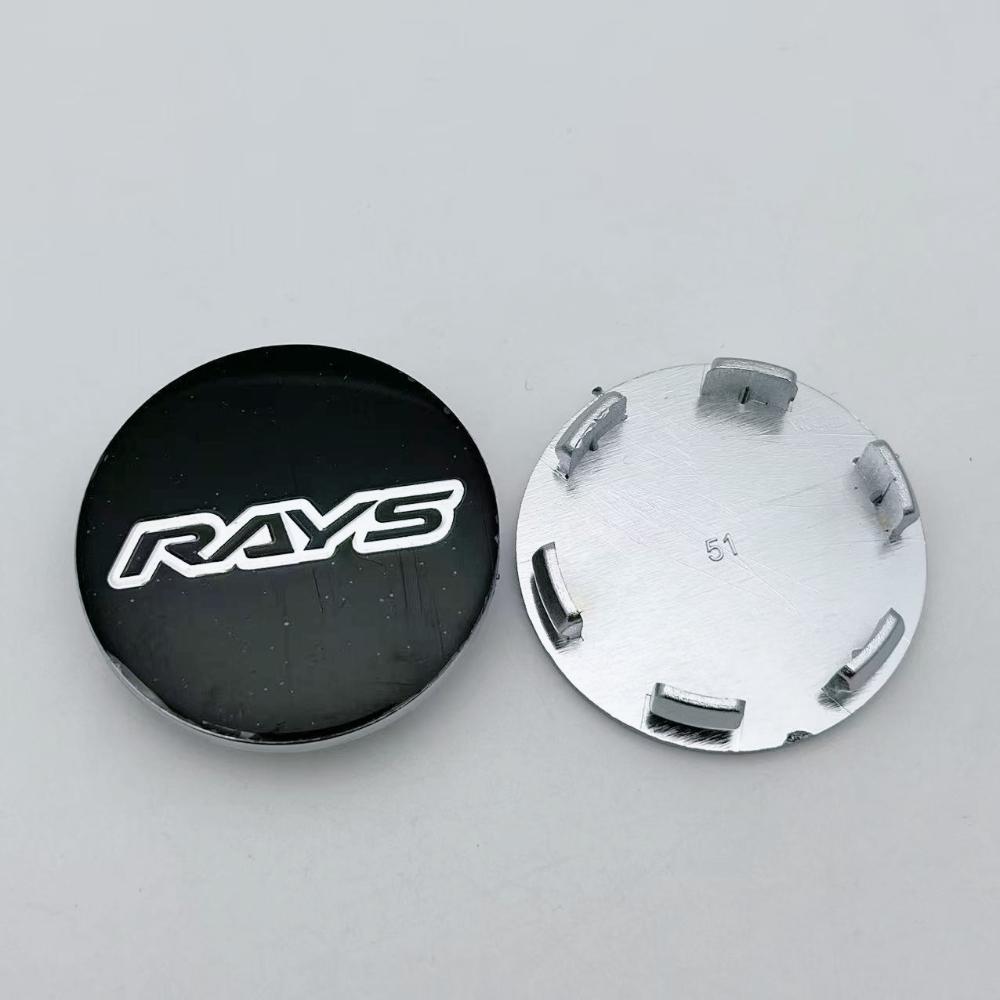4pcs 51mm 46mm Rays Logo Emblem Car Wheel Center Caps Wheel Hub Centre Dust Cover Rim Hubcap Replace Car Styling Accessories