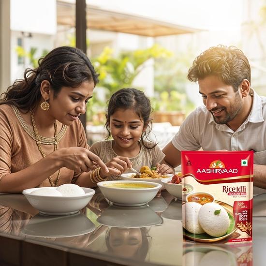 Aashirvaad Instant Mix Rice Idli, упаковка 200 г, 50 рисовых идли в 3 этапа | Мягкие и пушистые идли