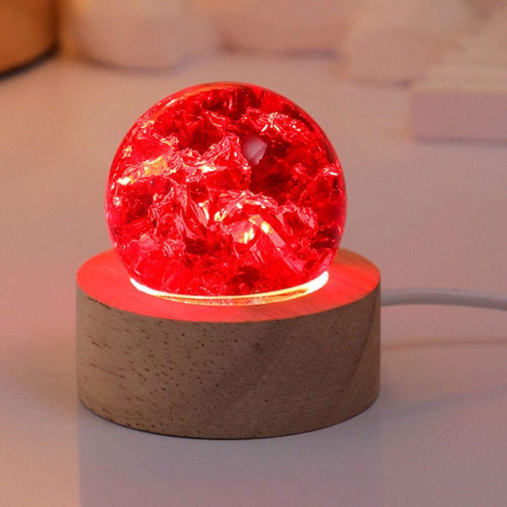 Detachable Luminous Crystal Ornaments Shiny Glaze Beads Glass Sphere Figurine Xmas Gift