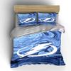 Blue Marble Pattern with White Lightning Bolt Print Bedding Set Duvet Cover Pillowcases (1* Duvet Cover 2* Pillowcases Do Not Include Comforter)