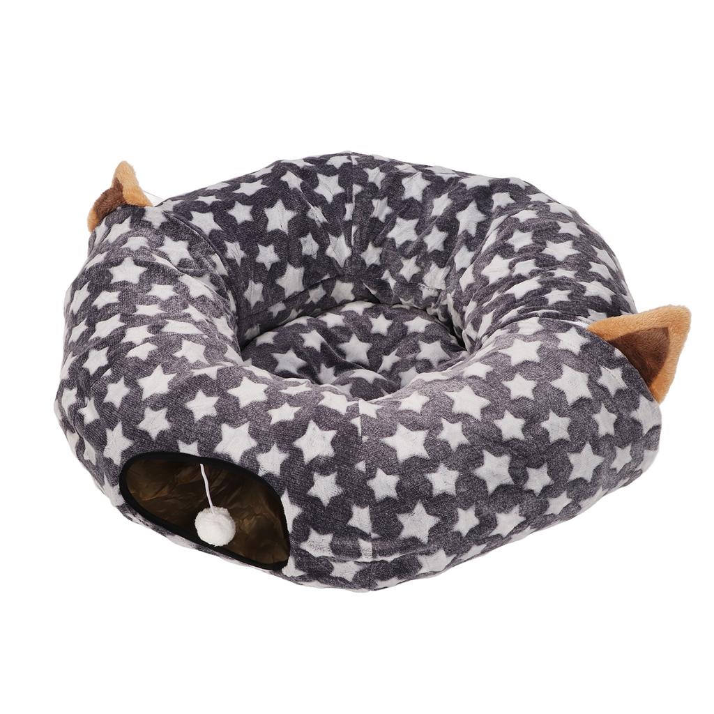 Кровать-туннель для кошек и собак, большой диаметр, длинная складная кровать-туннель для кошек с подушкой для домашних животных