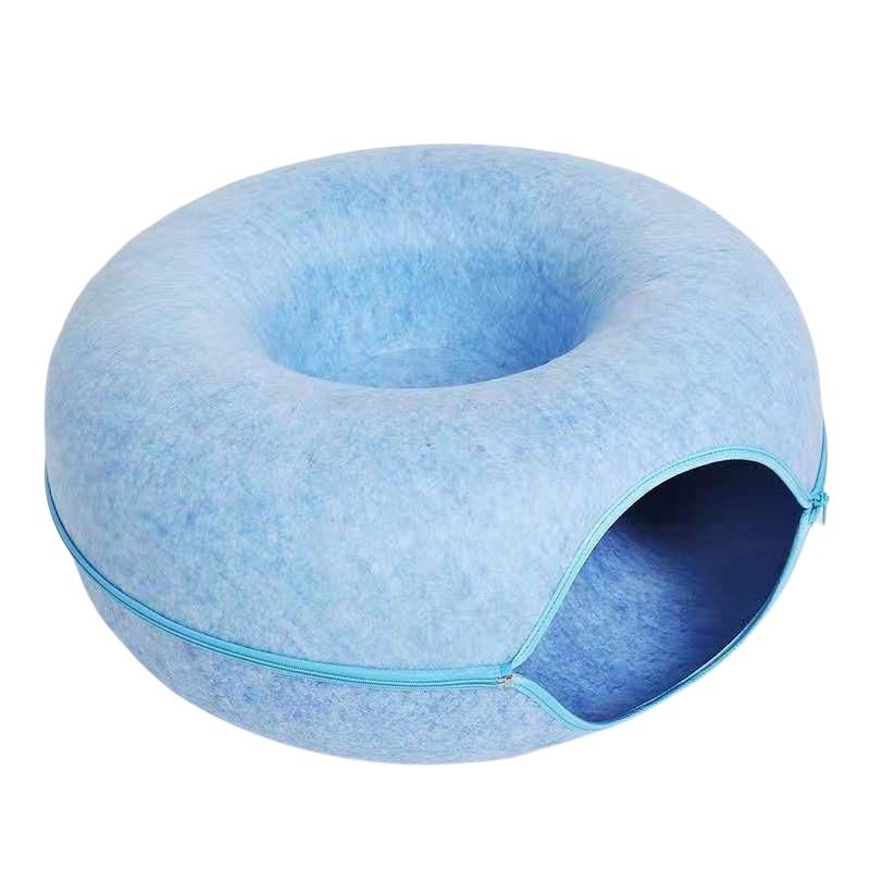Plush Felt Cat Bed Circular Tunnel Design For Cats Of All Seasons Soft And Removable