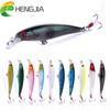5pcs Hengjia Feathered Hook Lifelike Minnow Fishing Lure 3D Eyes Hard Plastic Lure