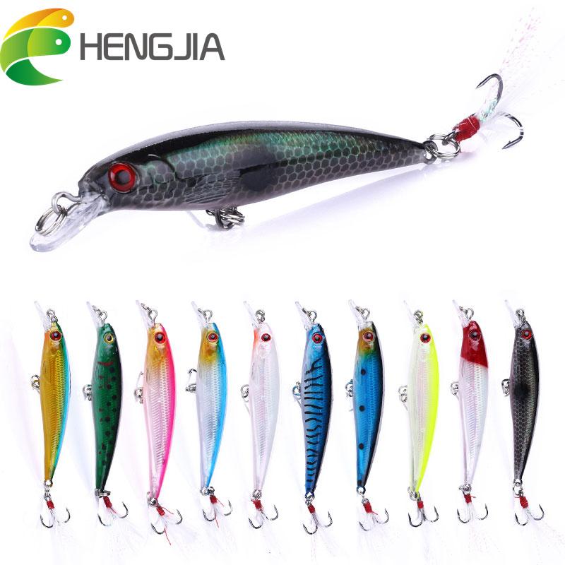 5шт Hengjia пернатый крючок реалистичная рыболовная приманка гольяна 3D глаза твердая пластиковая приманка