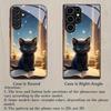 Стеклянный чехол для телефона с рисунком черной кошки, подходит для Samsung Galaxy S26 S25 S24 S23 S22 S20 FE/Ultra/Plus, пылезащитный и ударопрочный