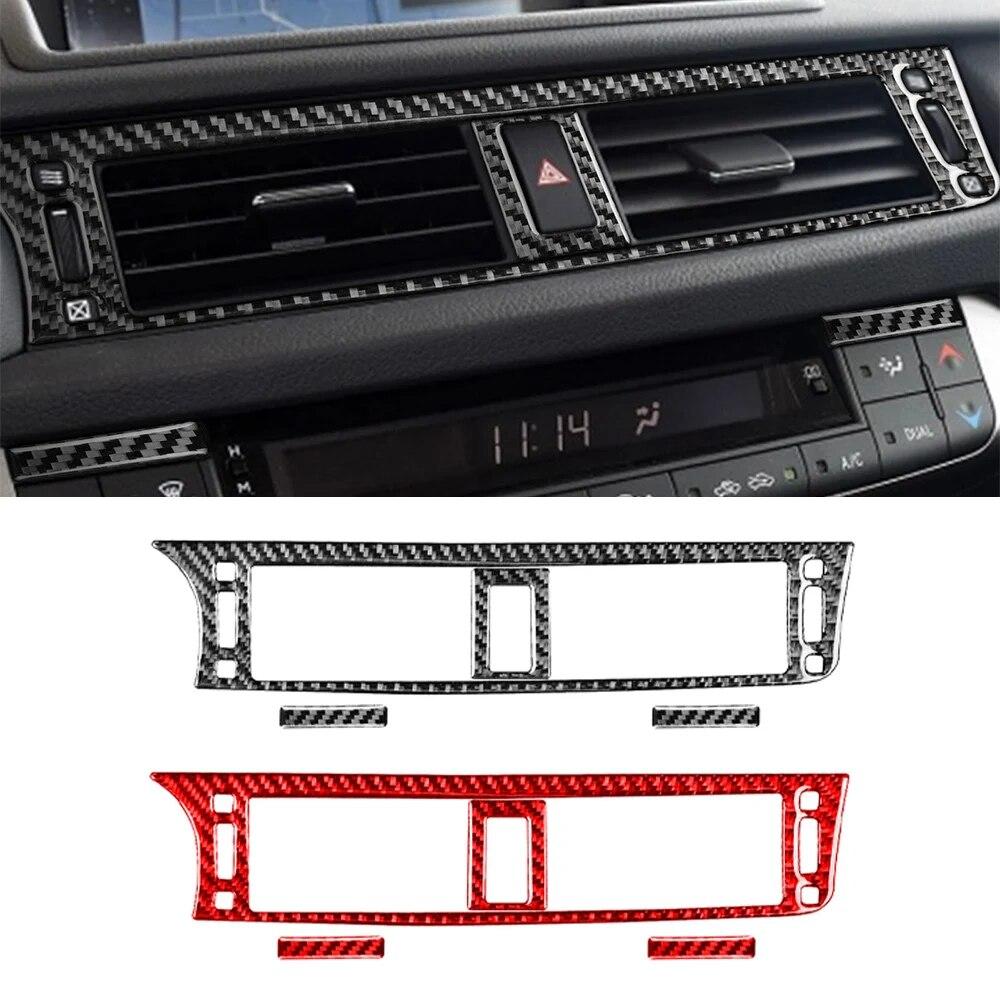 Для Lexus CT 2011-2017 автомобиля, центральная консоль, вентиляционное отверстие, декоративная накладка, наклейка, автомобильные аксессуары для интерьера, углеродное волокно