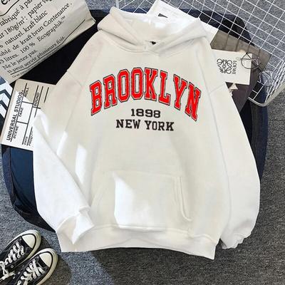Толстовка с буквенным принтом Boston Brooklyn, модное пальто унисекс, большие толстовки с капюшоном в Нью-Йорке, женская толстовка унисекс, одежда Brooklyn