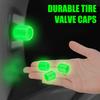 Glow-in-The-Dark Tire Valve Caps Set Universal Waterproof Lights Stem Covers Wear-Resistant Vehicle Tire Valve Caps