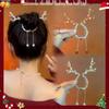 2023 Christmas Reindeer Antler Rhinestone Ball Hair Clip Accessory