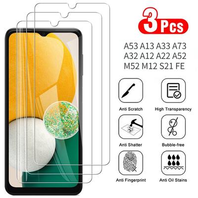 Защитное стекло высокой прозрачности 3 шт. 9H для Samsung Galaxy A13 5G/A53 5G/A33 5G/A22/A32/A52/M52/M42/A03S Защитная пленка для экрана