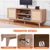 Rattan-TV-Ständer 191cm Fernseher Boho-TV-Schrank Fernsehschrank Eiche