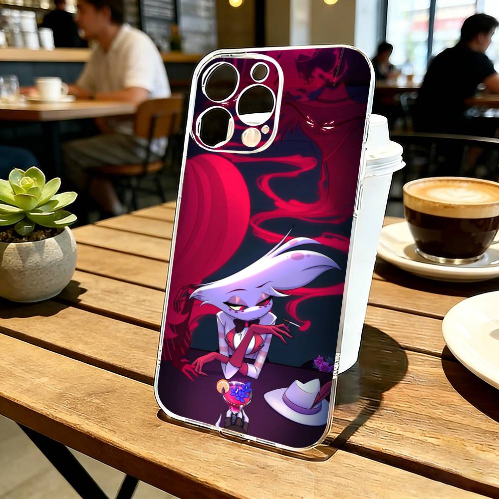 H-hazbin hotel ангел пыль Чехол для телефона Прозрачный Силиконовый Мягкий Для iPhone 17 16 15 14 13 12 11 Mini Pro Max Plus