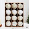 12PCS Painted Pattern Christmas Ball Set Plastic Xmas Baubles Retro Xmas Ornament Ball  Party