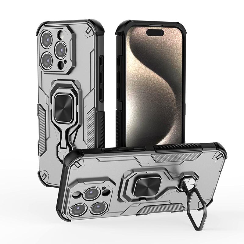 KEYSION Shockproof Case for iPhone 16 Pro Max 16 Plus Soft Silicone+PC Upright Ring Stand Phone Back Cover for iPhone 16 Pro Max