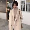 Double-sided Wool Coat for Women, Mid-length, Autumn and Winter New Style, Korean Version, Hepburn Style, Fashionable Cocoon-shaped Wool Coat
