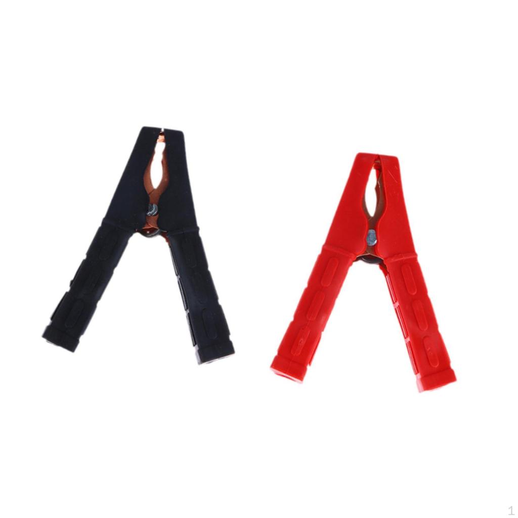 2 Pieces 100A Battery Alligator Clips Durability Portable Lightweight Jumper Cable Clamps Compact